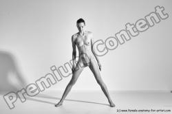 Nude Gymnastic poses Woman White Moving poses Athletic long brown Dynamic poses Pinup